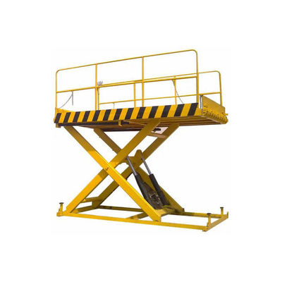 Ascenseur de quai à ciseaux de camion fixe avec ascenseur hydraulique à parapet pour quai de chargement