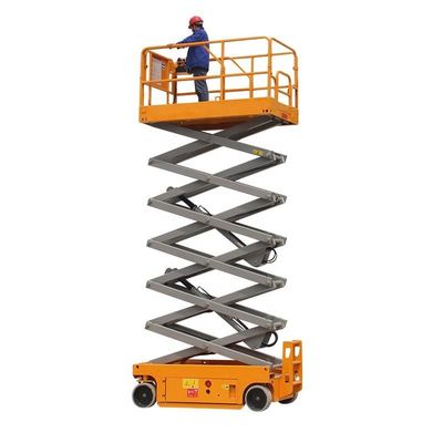 Jaune 450 kg Ascenseur hydraulique portable à ciseaux 8m Ascenseur aérien autopropulsé