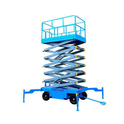 Ascenseur à ciseaux à remorque bleue Plateforme électrique Ascenseur de 1 tonne 4 m de hauteur