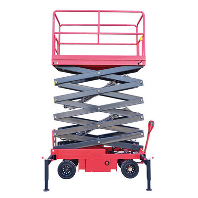 Plateforme hydraulique mobile rouge 12 m Ascenseur aérien mobile 500 kg Capacité