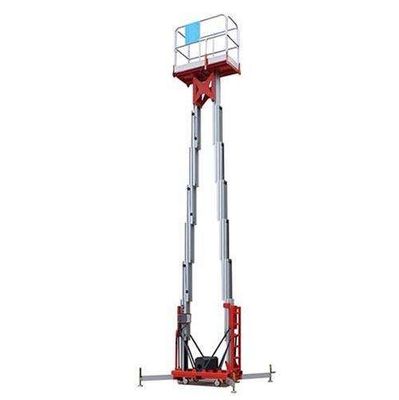 14m 200kg Plateformes de travail aérien alliage d'aluminium double ascenseur à mât
