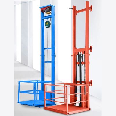 1000 kg petit ascenseur de chargement orange monté sur mur ascenseur de chargement pour entrepôt