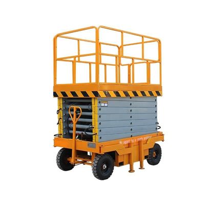 Plateforme hydraulique mobile orange 4m 300kg élévateur portable à ciseaux