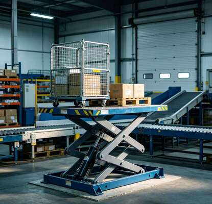 Tables élévatrices à ciseaux hydrauliques stationnaires pour la manutention de fret