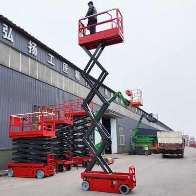 Ascenseur à ciseaux autopropulsé rouge 450 kg 8m Plateforme de travail de levage