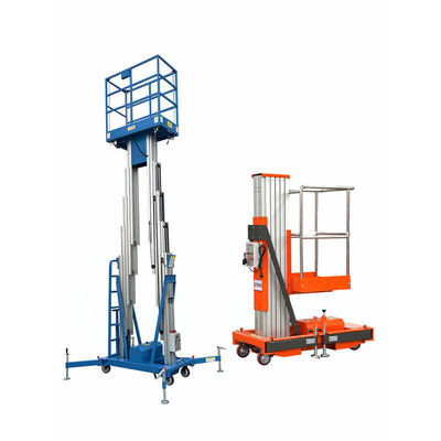 Plateforme élévatrice électrique hydraulique à mât unique en alliage d'aluminium pliable
